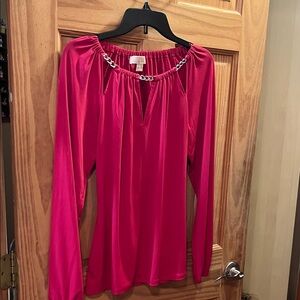 MICHAEL Michael Kors Red Blouse with Chain Detail
